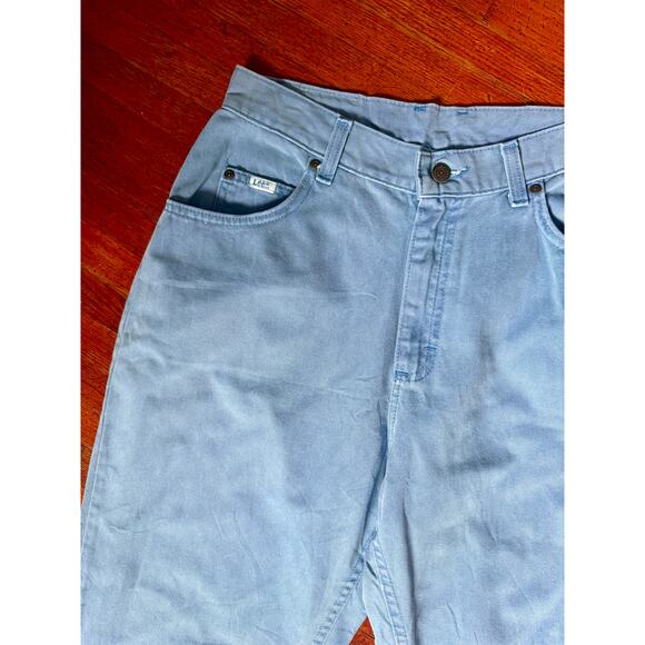 Vintage 80's 90s Lee Periwinkle Blue High Waist Straight Leg Denim Mom Jeans Med - Picture 3 of 6